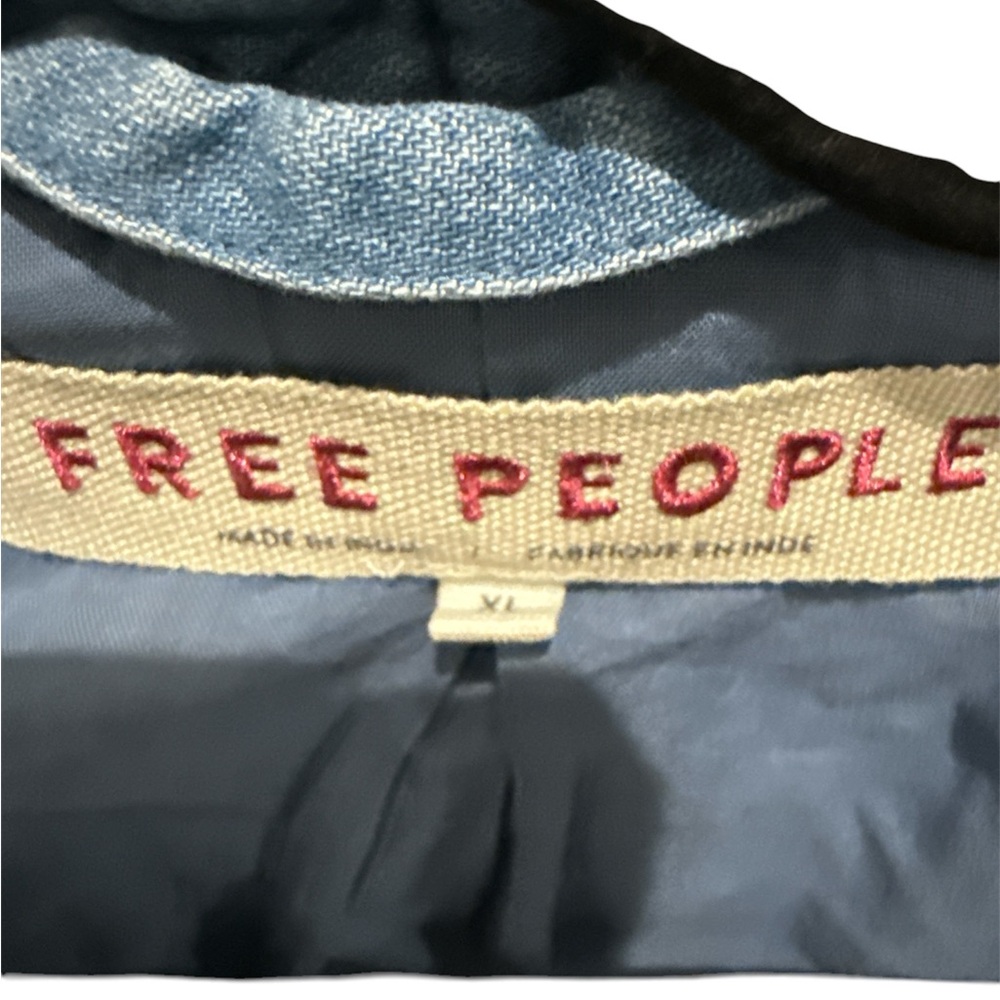 NWT Free people Quinn Quilted Cotton Denim Jacket XL - Picture 8 of 9